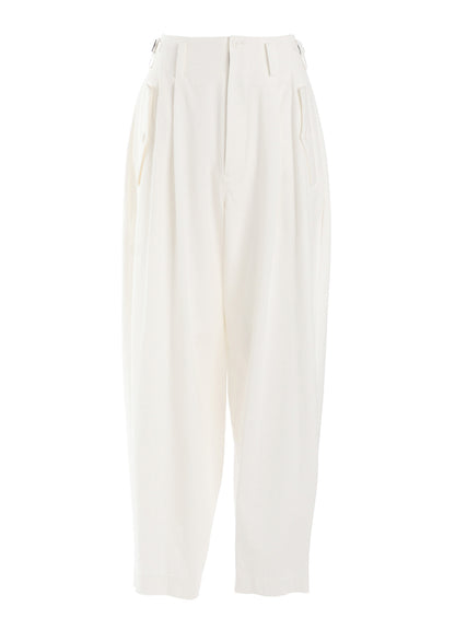 COTTON TWILL DOUBLE TUCK WIDE PANTS
