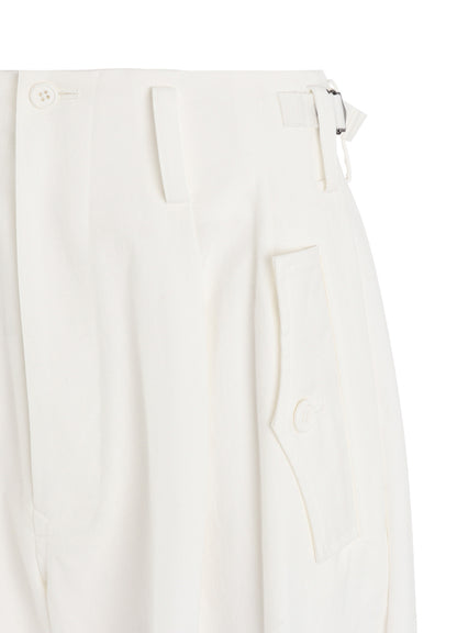 COTTON TWILL DOUBLE TUCK WIDE PANTS
