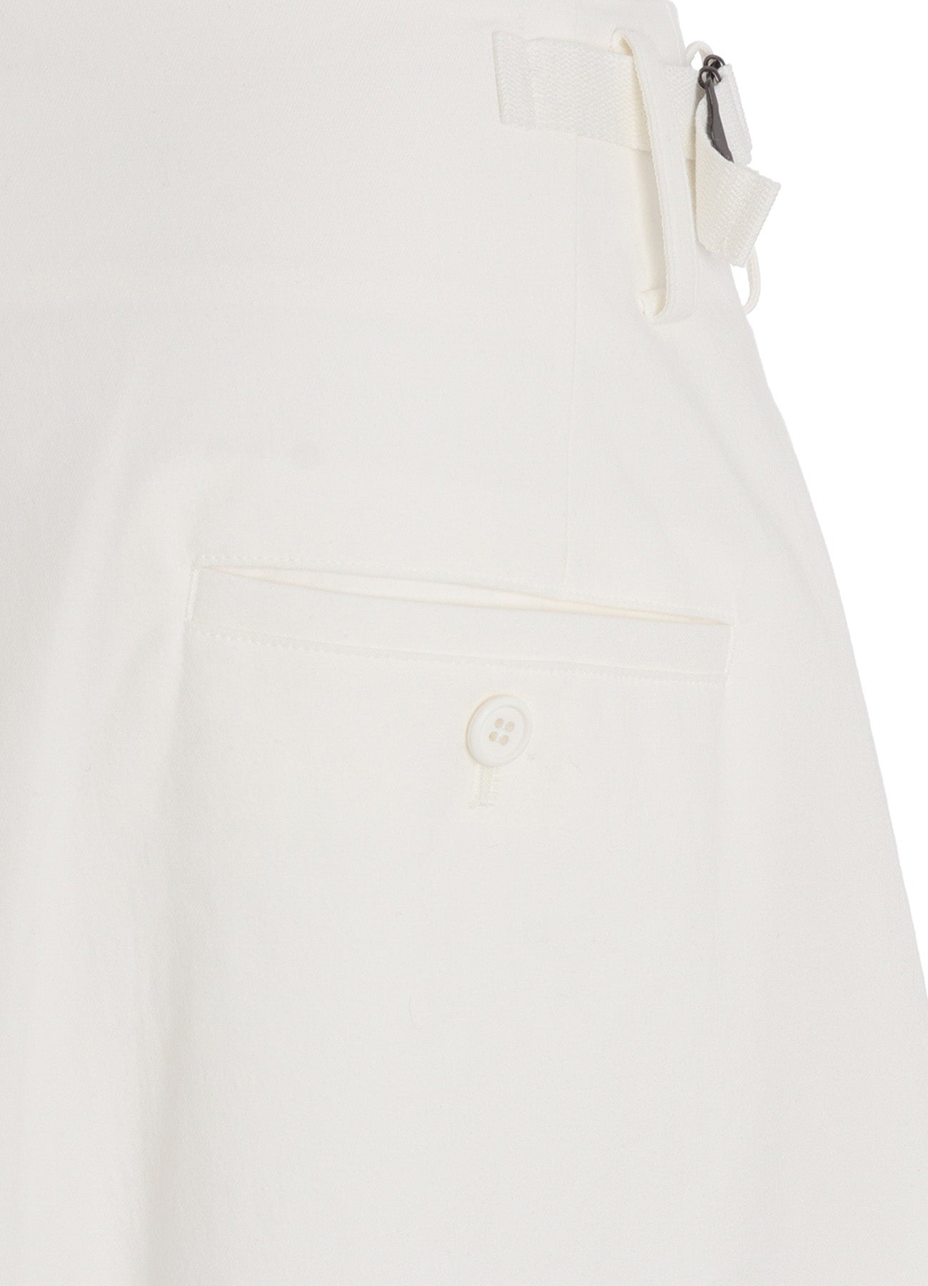 COTTON TWILL DOUBLE TUCK WIDE PANTS