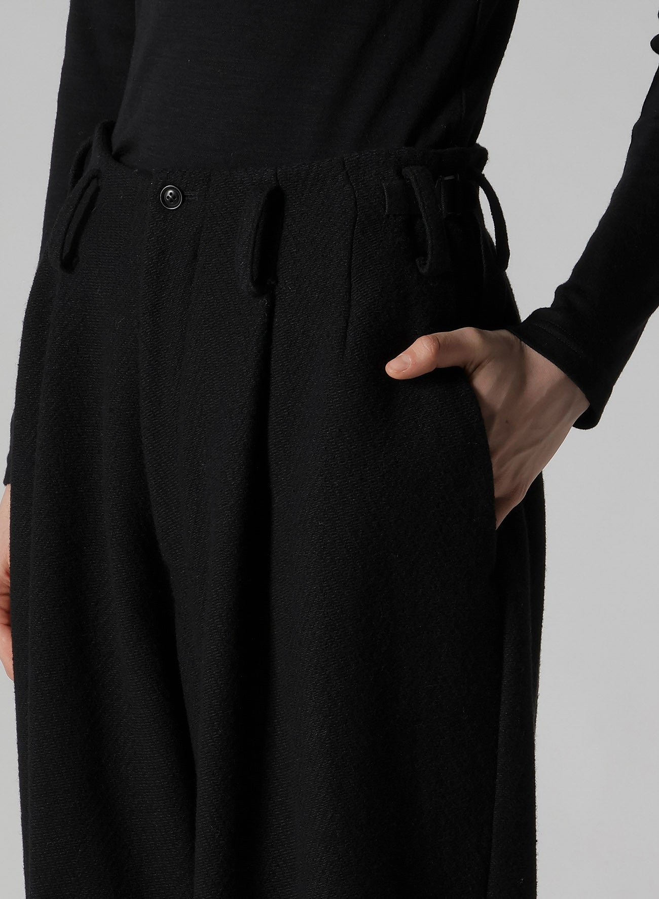 Yohji Yamamoto ハイウエスト ヘリンボーンワイドパンツ Yohji Yamamoto ハイウエスト ヘリンボーンワイドパンツ