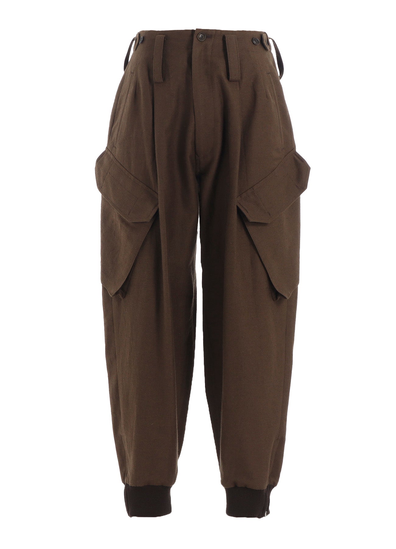 COTTON/FLAX MOLESKIN RIB HEM PANTS