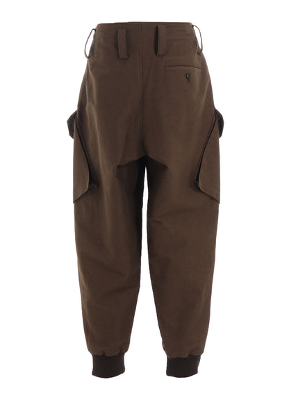 COTTON/FLAX MOLESKIN RIB HEM PANTS