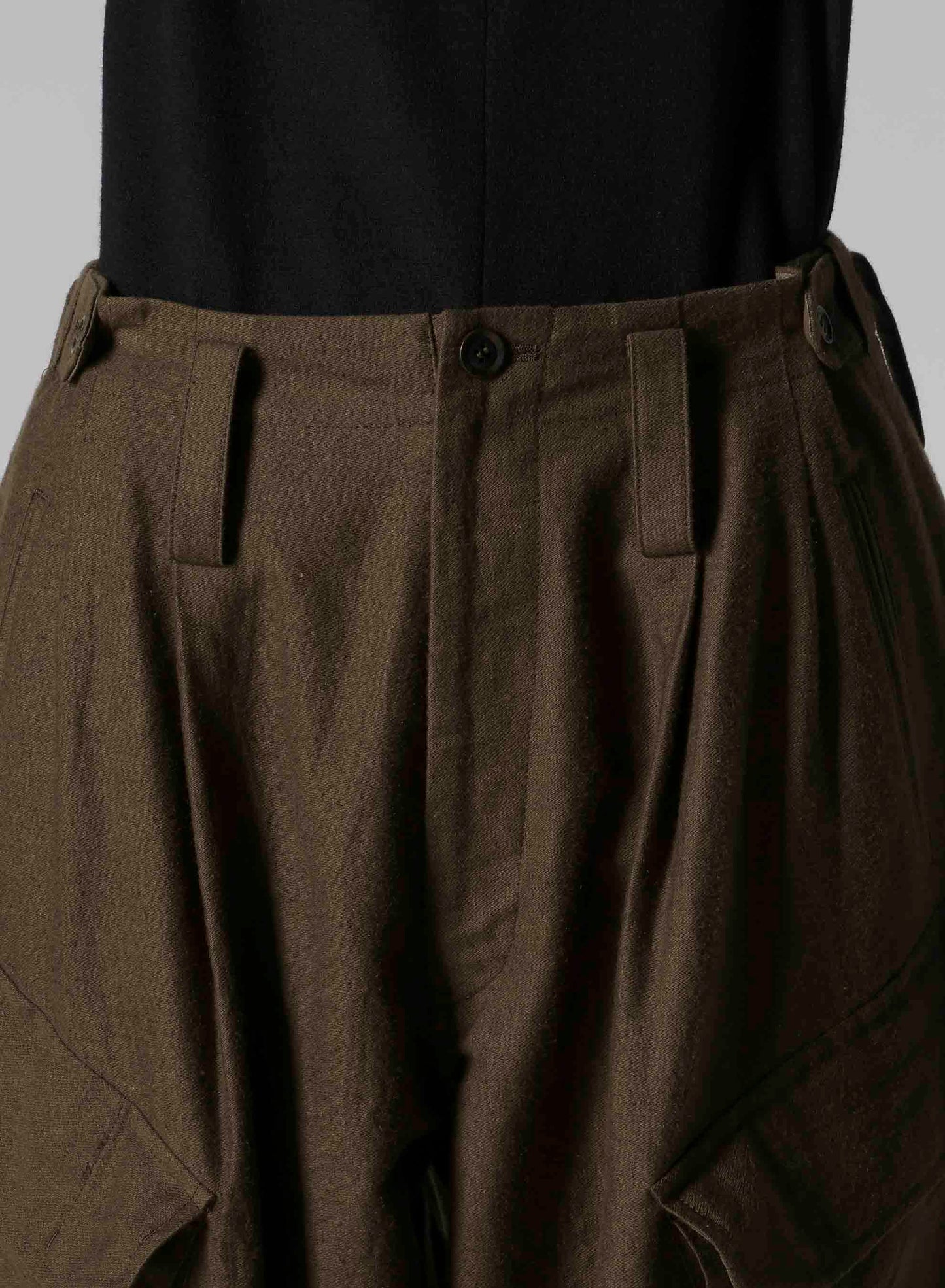 COTTON/FLAX MOLESKIN RIB HEM PANTS