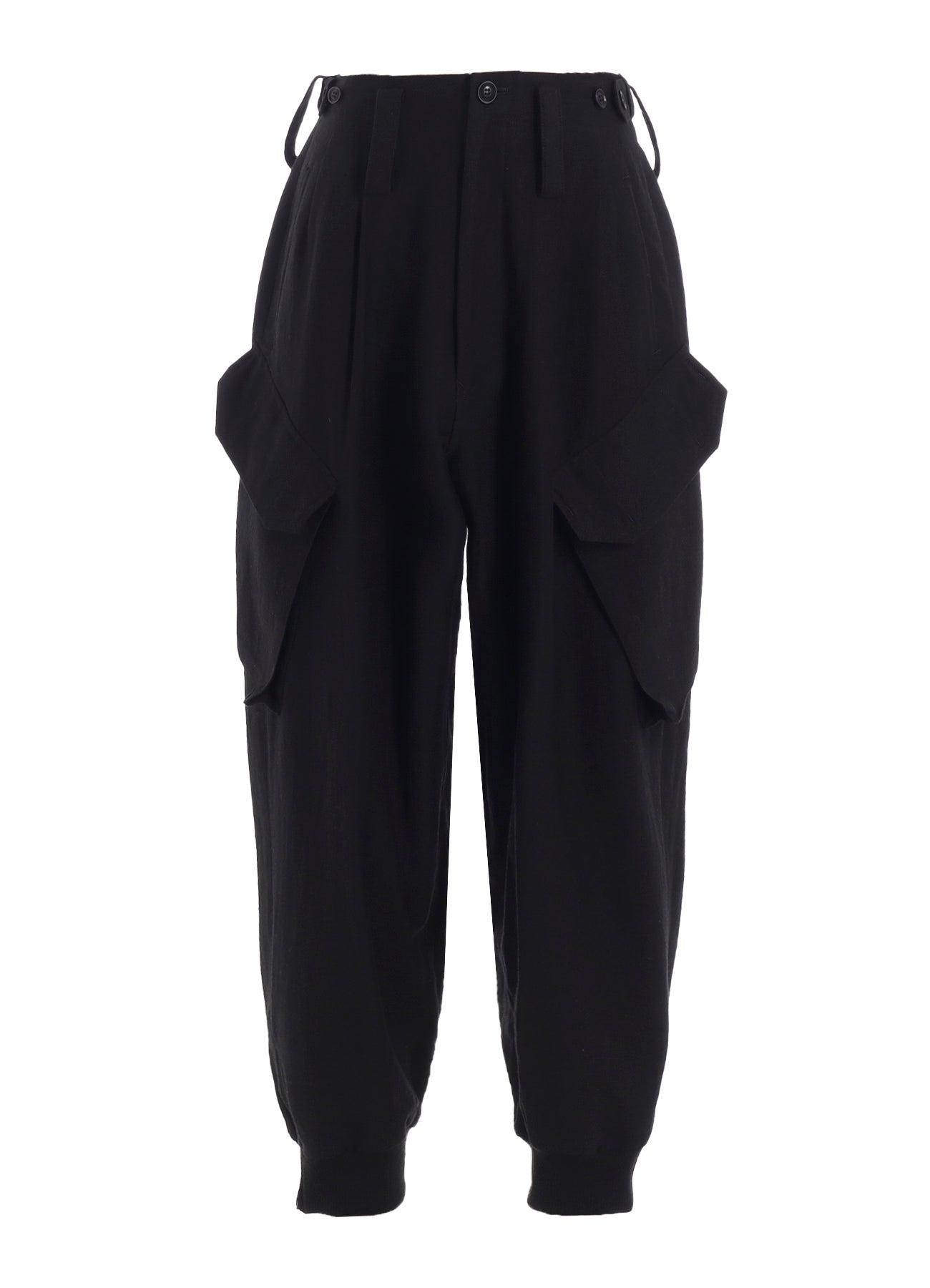 COTTON/FLAX MOLESKIN RIB HEM PANTS