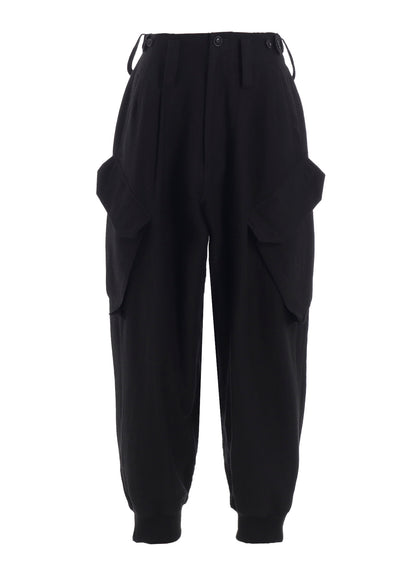 COTTON/FLAX MOLESKIN RIB HEM PANTS
