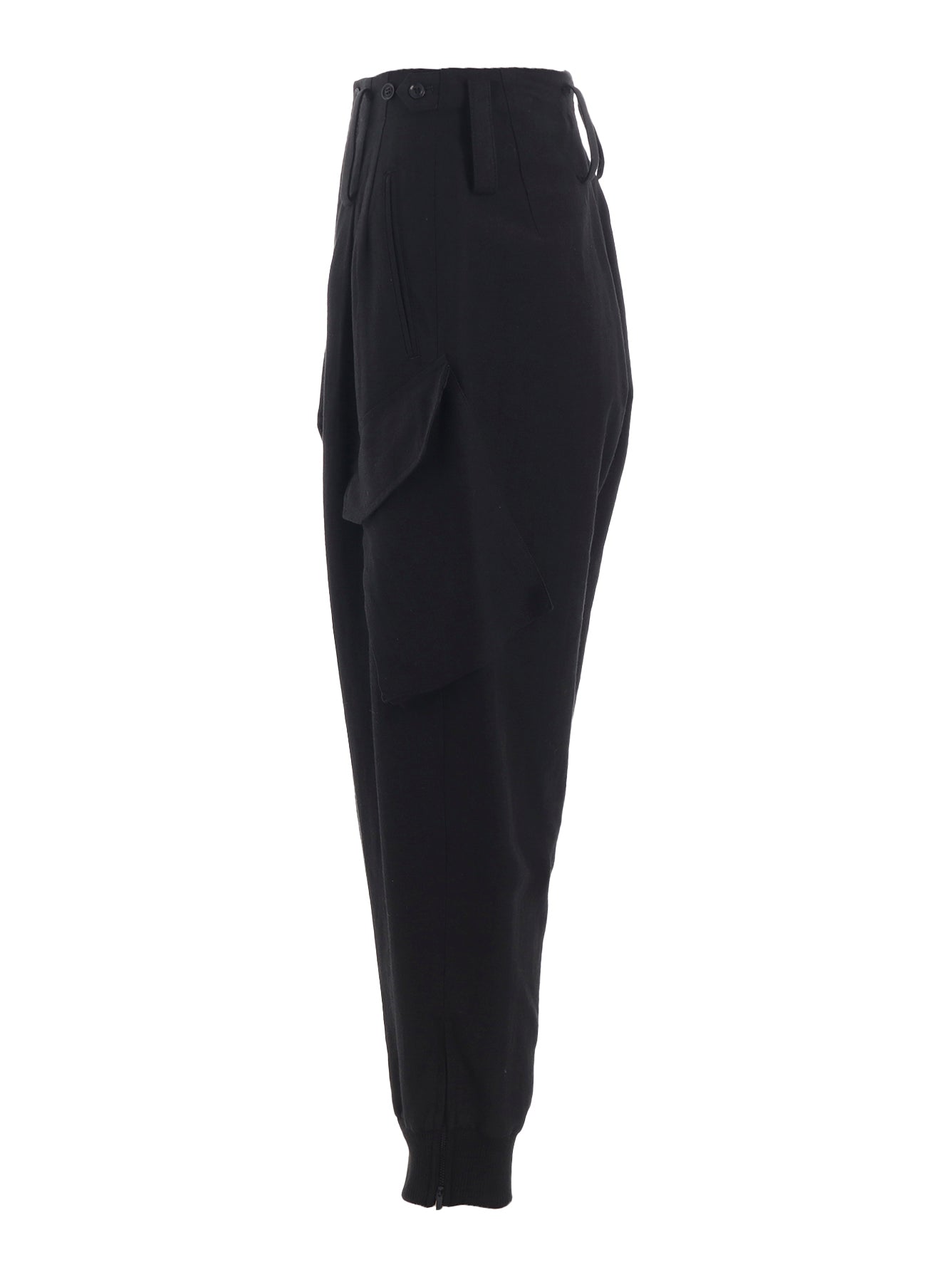COTTON/FLAX MOLESKIN RIB HEM PANTS