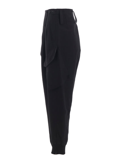 COTTON/FLAX MOLESKIN RIB HEM PANTS