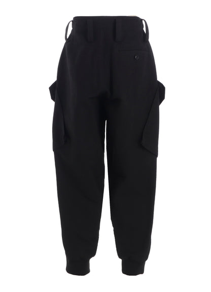 COTTON/FLAX MOLESKIN RIB HEM PANTS