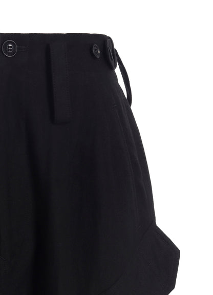 COTTON/FLAX MOLESKIN RIB HEM PANTS