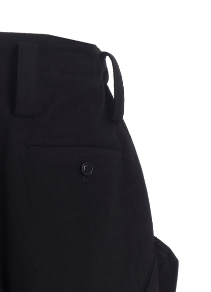 COTTON/FLAX MOLESKIN RIB HEM PANTS