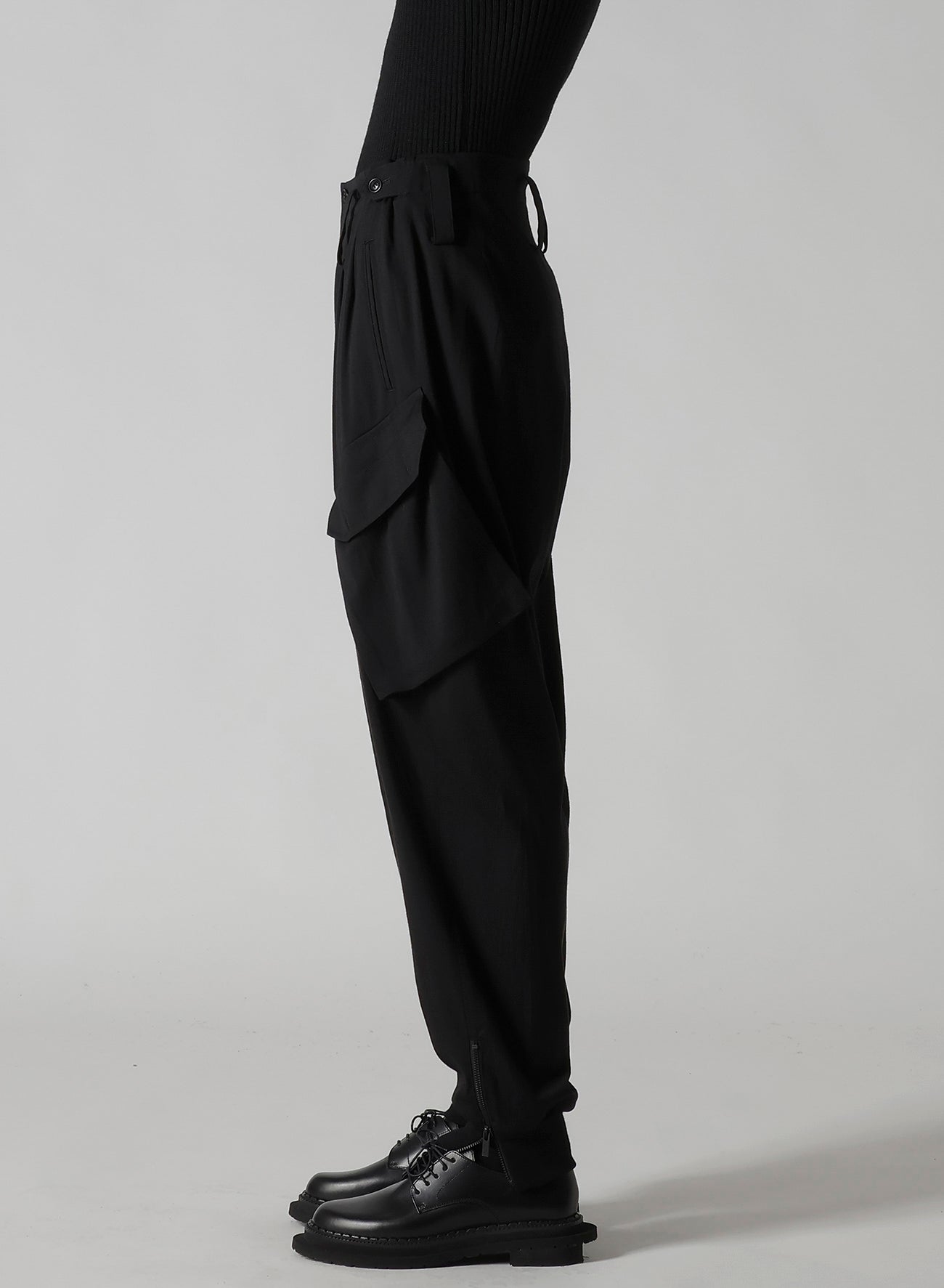 WOOL BREND TWILL RIB HEM PANTS