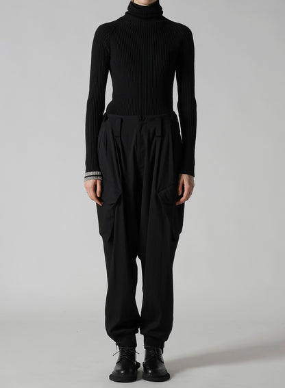 WOOL BREND TWILL RIB HEM PANTS