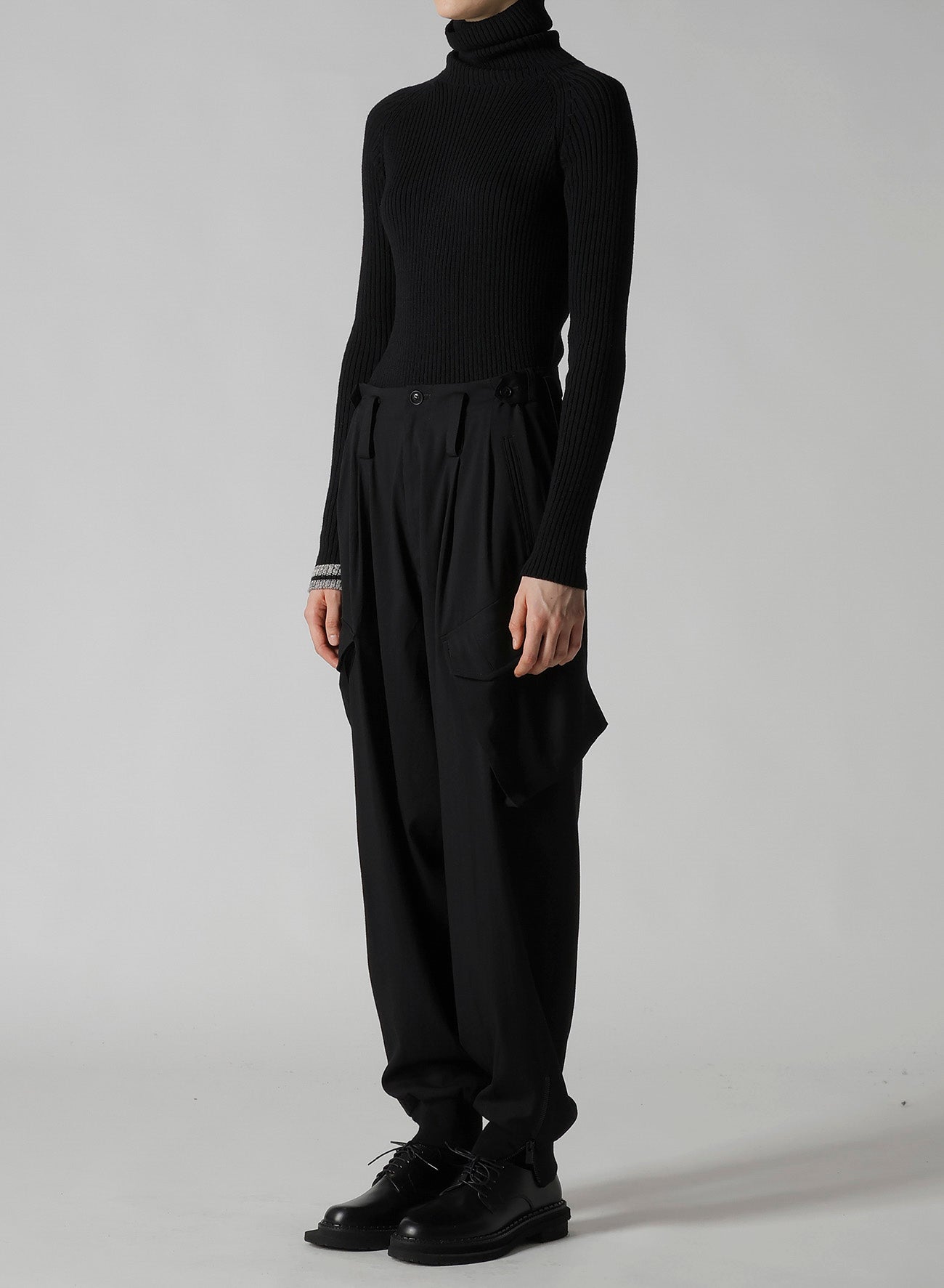 WOOL BREND TWILL RIB HEM PANTS
