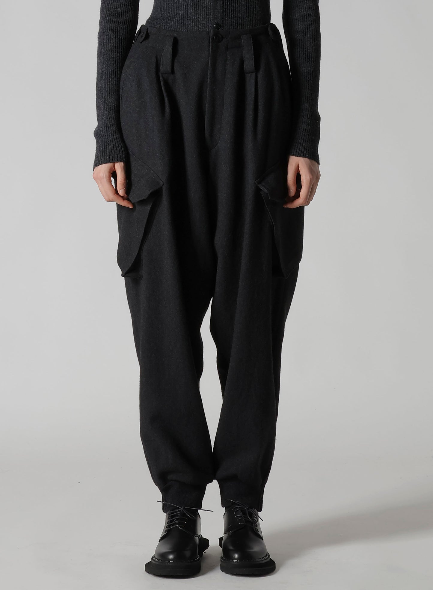 W/NY HERRINGBONE RIB HEM PANTS
