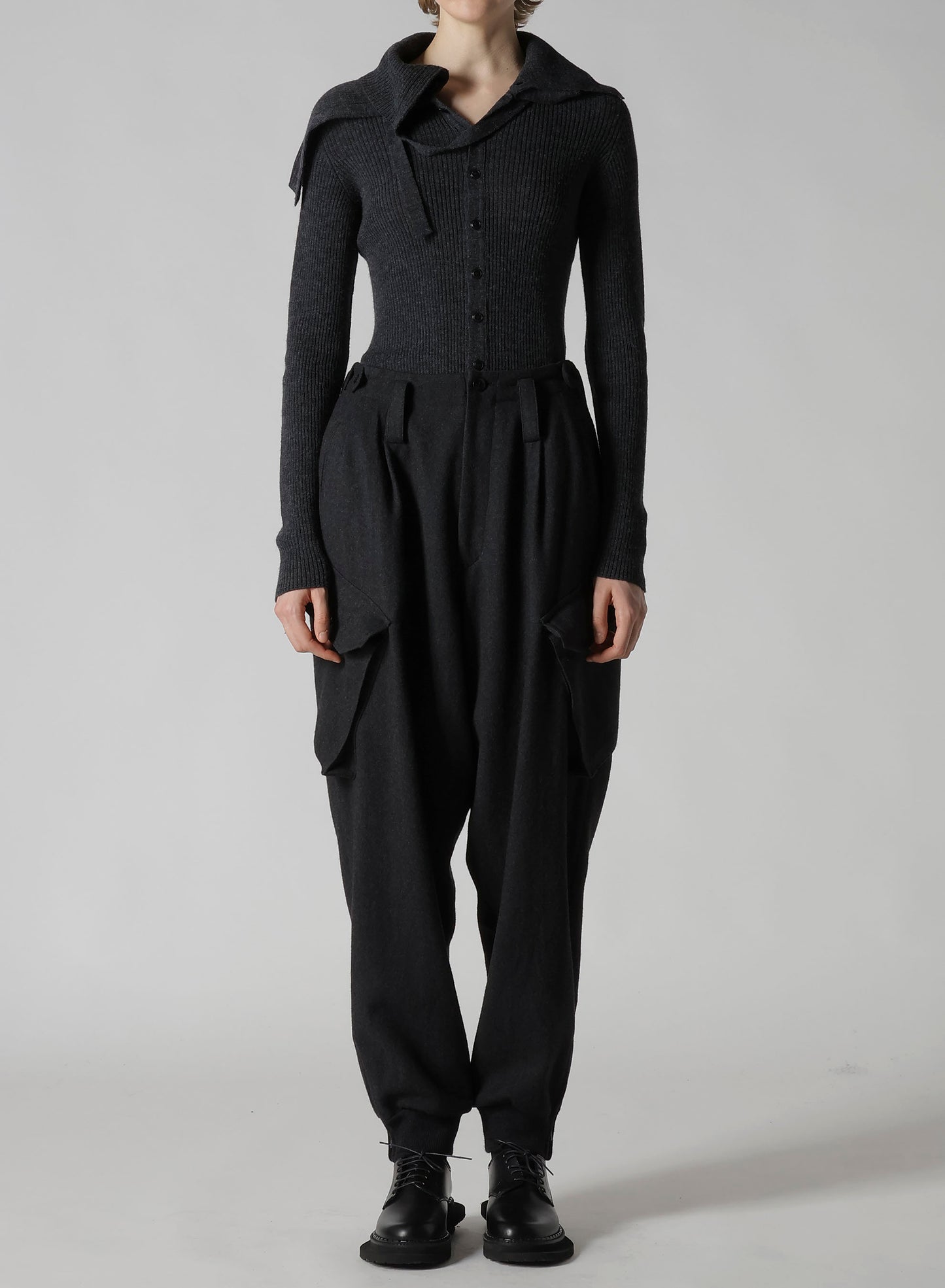 W/NY HERRINGBONE RIB HEM PANTS