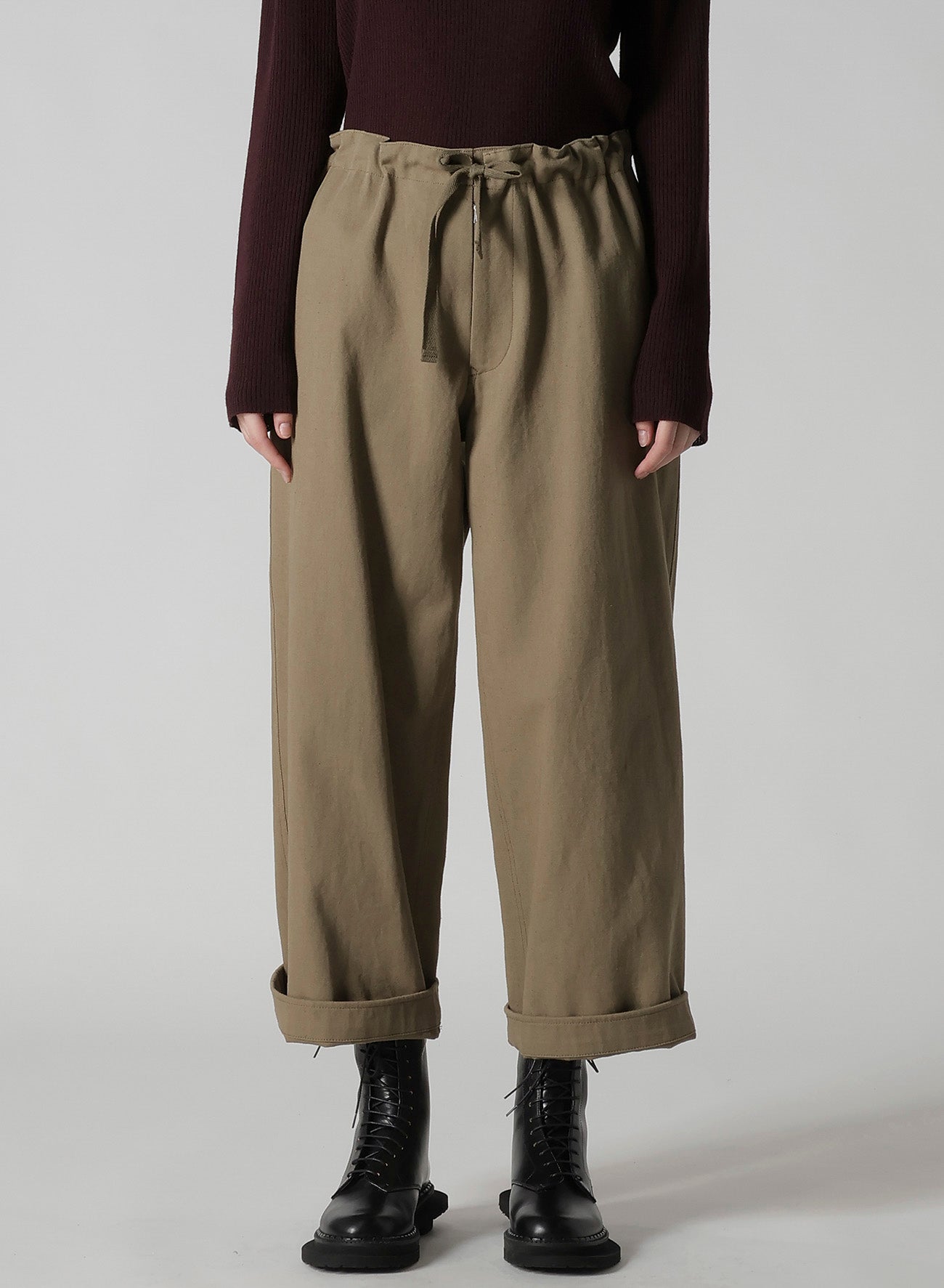 COTTON LINEN TWILL STRAIGHT PANTS