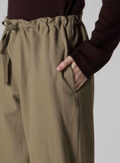 COTTON LINEN TWILL STRAIGHT PANTS