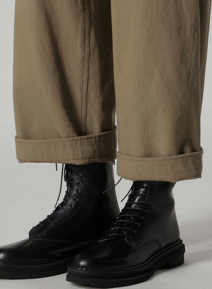 COTTON LINEN TWILL STRAIGHT PANTS