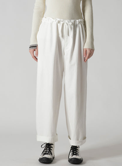 COTTON TWILL STRAIGHT STRING PANTS