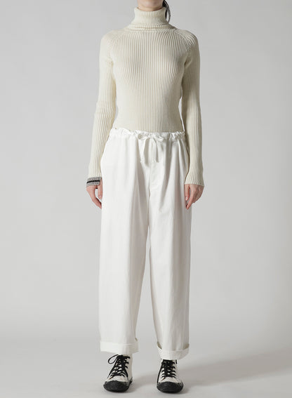 COTTON TWILL STRAIGHT STRING PANTS