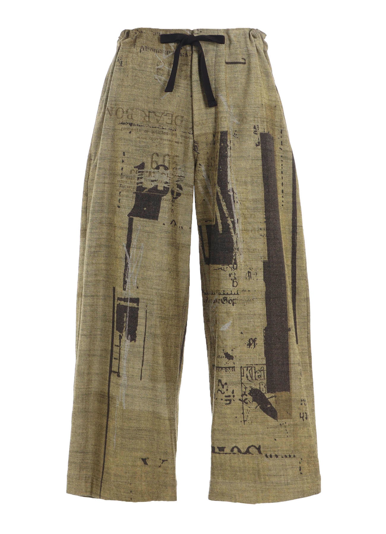 8OZ DENIM COLLAGE PRINT STRAIGHT STRING PANTS