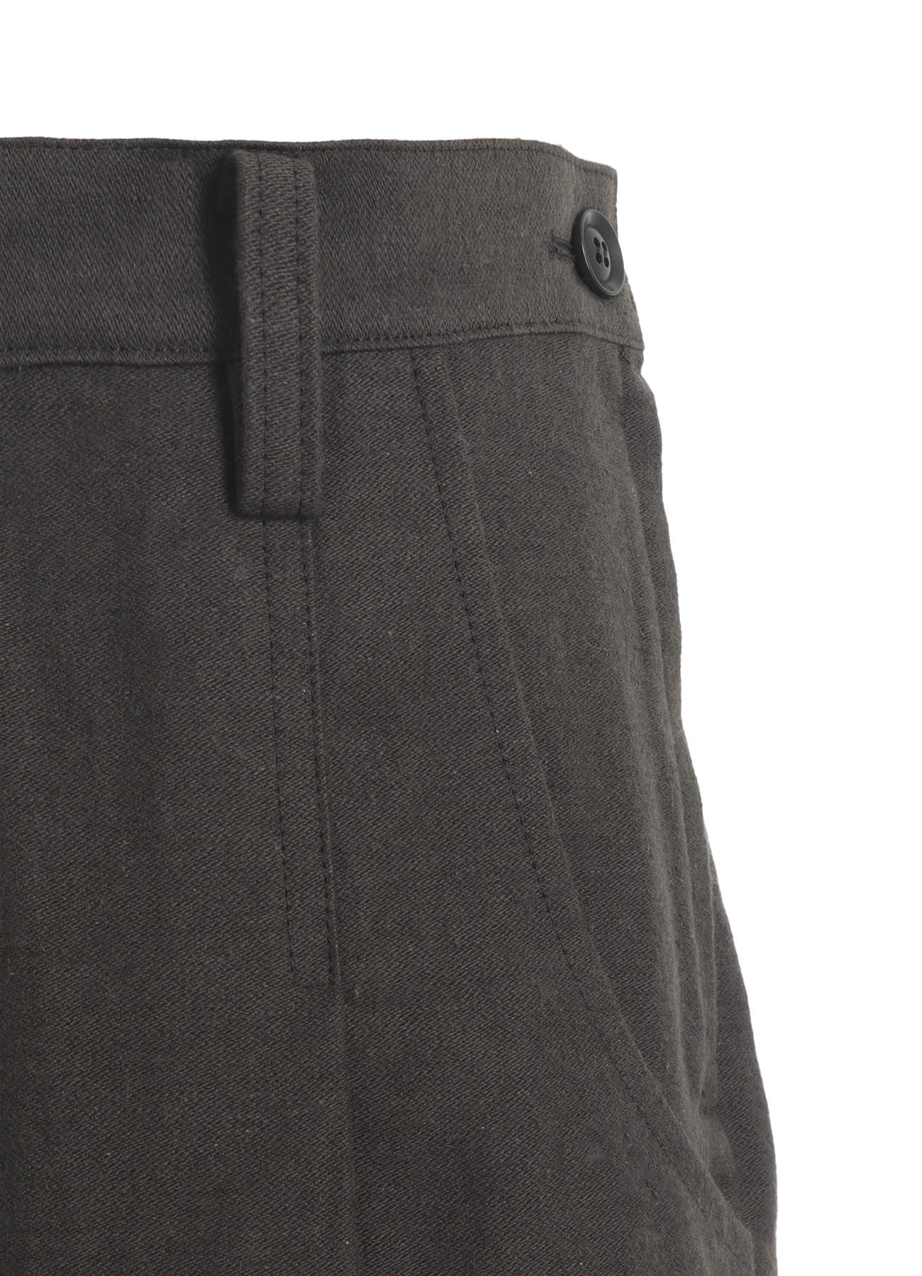 COTTON/FLAX MOLESKIN TUCKED PANTS