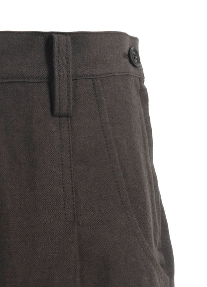 COTTON/FLAX MOLESKIN TUCKED PANTS