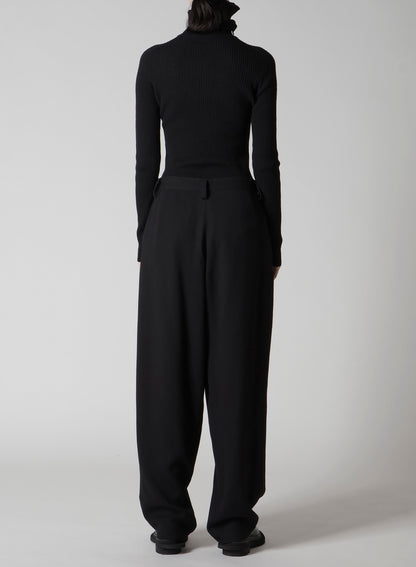 W/RY WASHER PROCESSED GAUZE SINGLE TUCK PANTS