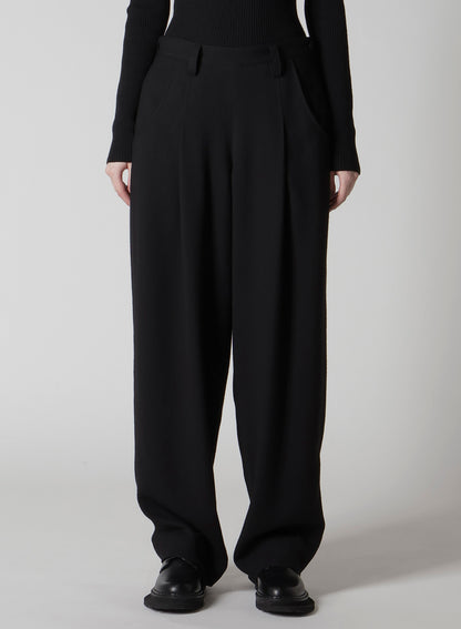 W/RY WASHER PROCESSED GAUZE SINGLE TUCK PANTS