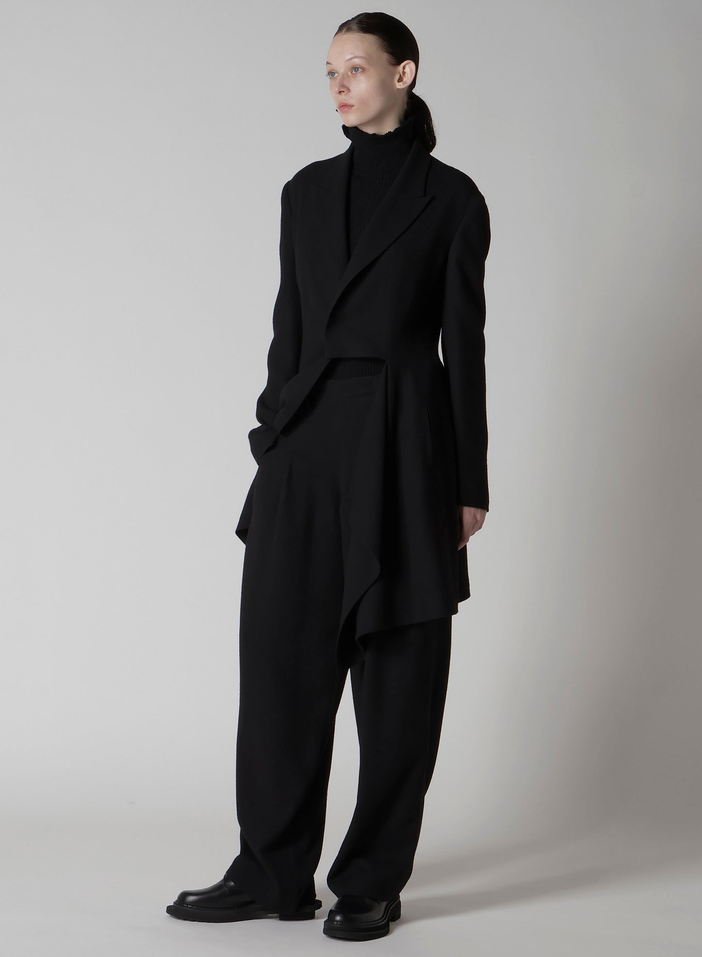 W/RY WASHER PROCESSED GAUZE SINGLE TUCK PANTS