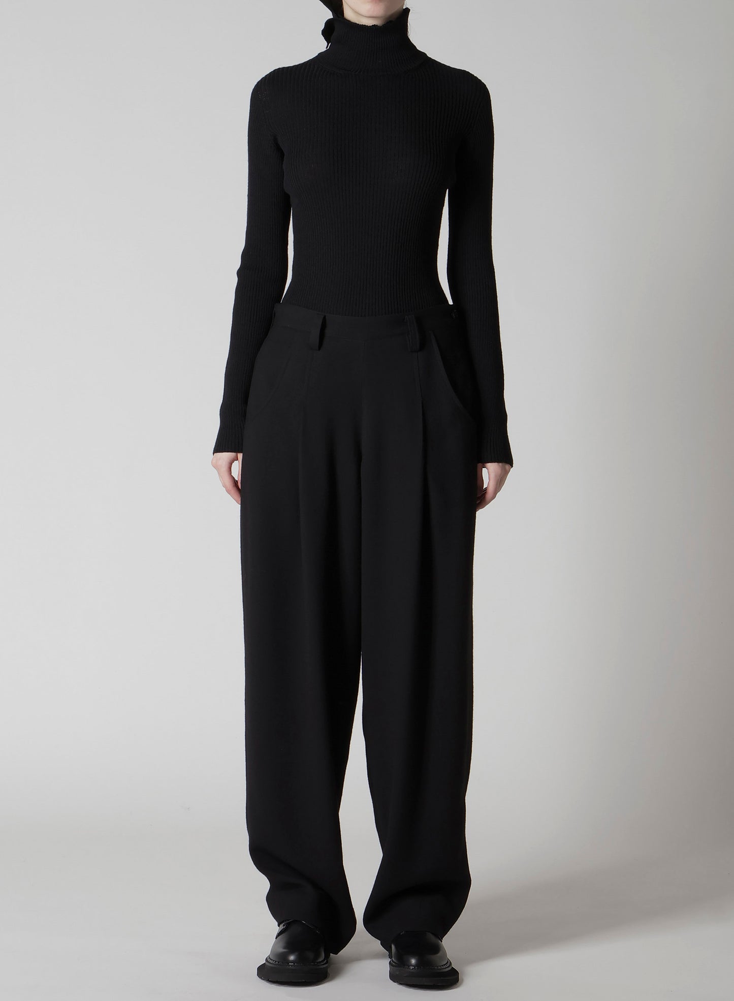 W/RY WASHER PROCESSED GAUZE SINGLE TUCK PANTS