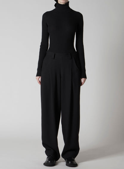 W/RY WASHER PROCESSED GAUZE SINGLE TUCK PANTS