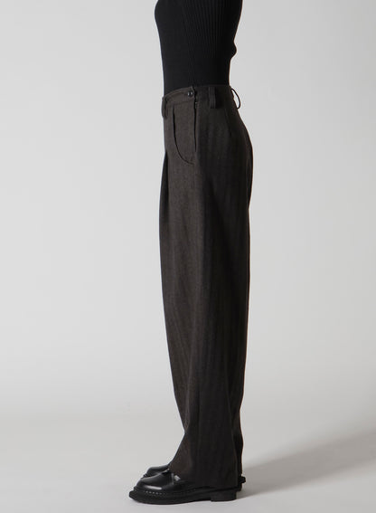 W/NY HERRINGBONE SINGLE TUCK PANTS