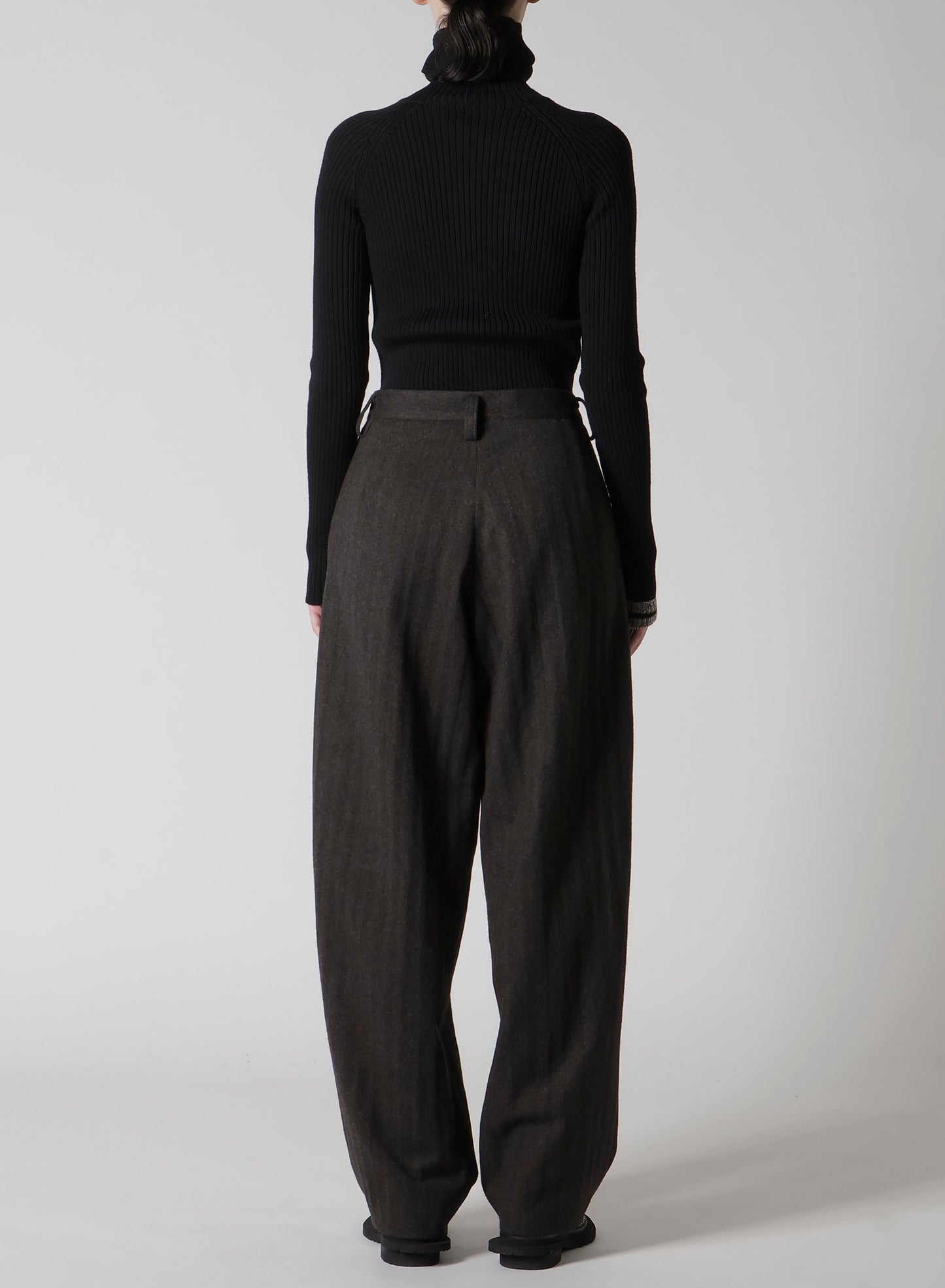 W/NY HERRINGBONE SINGLE TUCK PANTS