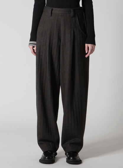 W/NY HERRINGBONE SINGLE TUCK PANTS