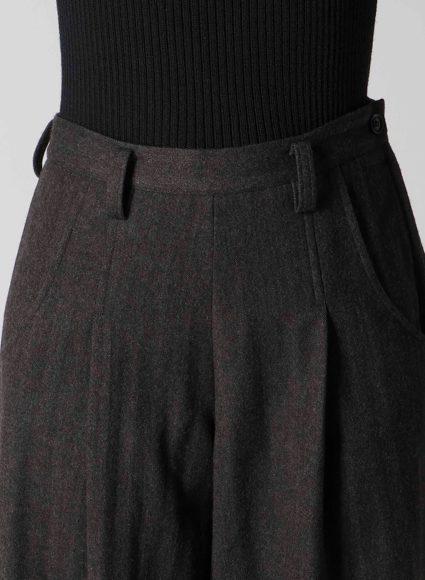 W/NY HERRINGBONE SINGLE TUCK PANTS