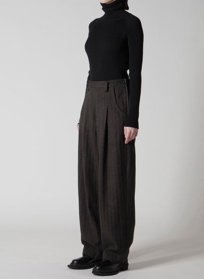 W/NY HERRINGBONE SINGLE TUCK PANTS