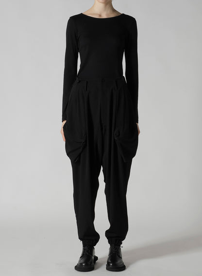 TA/PE CREPE DE CHINE FLIGHT PANTS