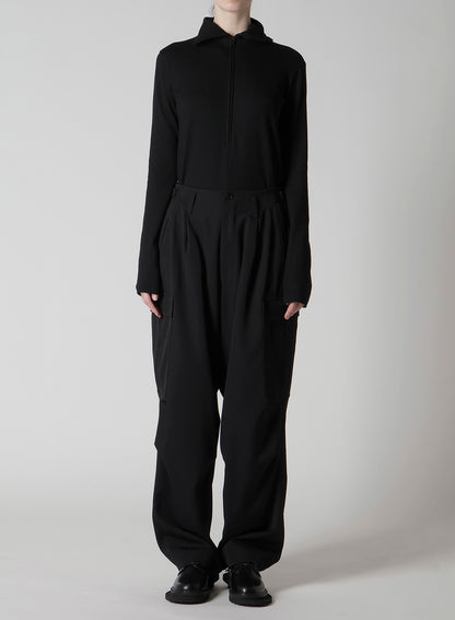 WOOL GABARDINE CARGO PANTS