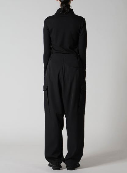 WOOL GABARDINE CARGO PANTS