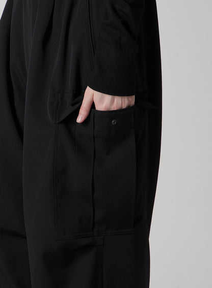 WOOL GABARDINE CARGO PANTS