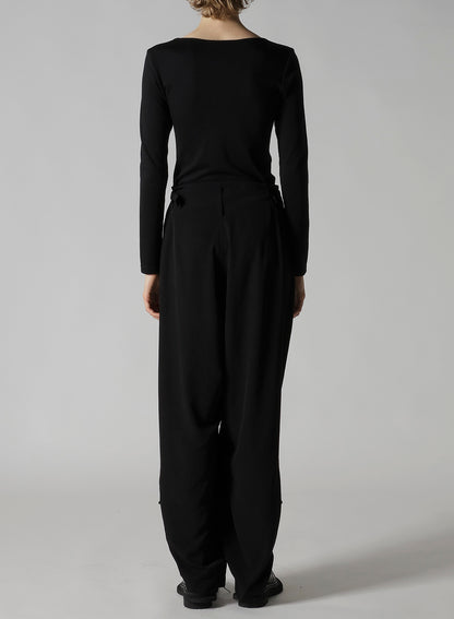 TA/PE CREPE DE CHINE ZIP POCKET PANTS