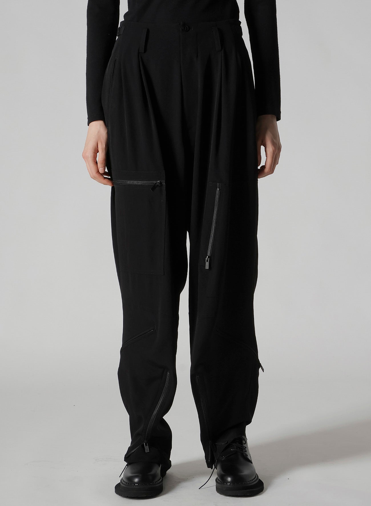 TA/PE CREPE DE CHINE ZIP POCKET PANTS