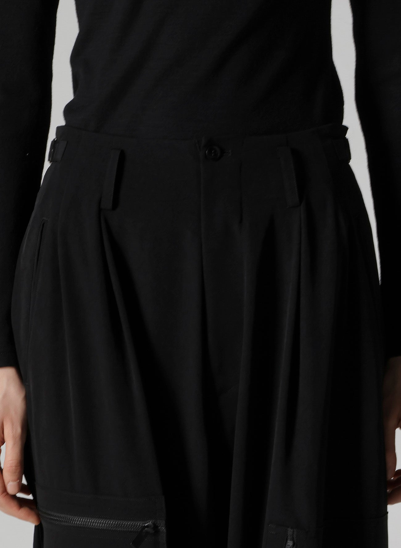 TA/PE CREPE DE CHINE ZIP POCKET PANTS