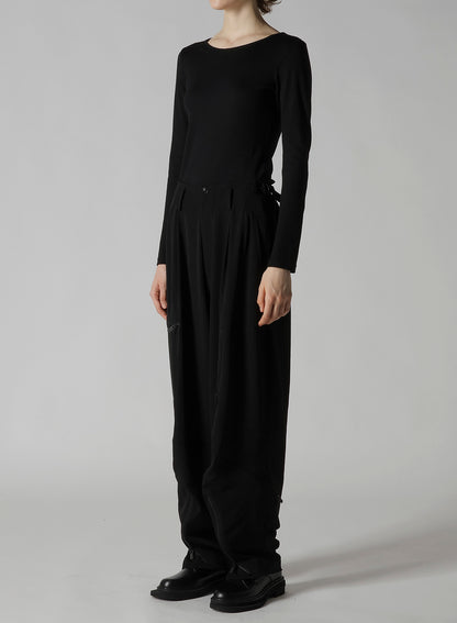 TA/PE CREPE DE CHINE ZIP POCKET PANTS