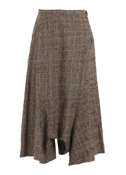 NEEDLE-PUNCHED ASYMMETRIC FLARE PANTS