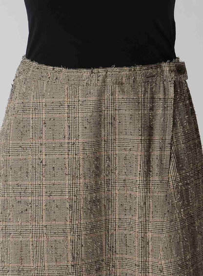 NEEDLE-PUNCHED ASYMMETRIC FLARE PANTS