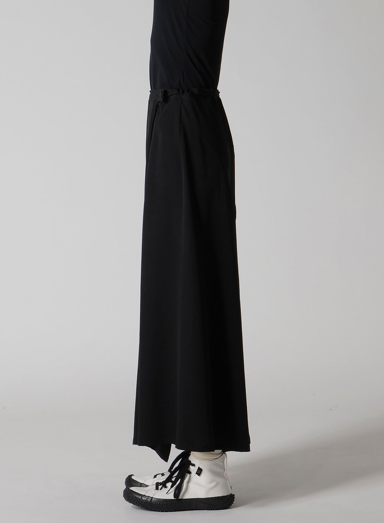 TA/PE CREPE DE CHINE ASYMMETRIC FLARE PANTS