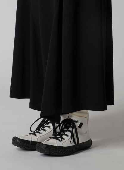 TA/PE CREPE DE CHINE ASYMMETRIC FLARE PANTS