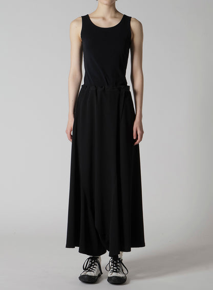 TA/PE CREPE DE CHINE ASYMMETRIC FLARE PANTS